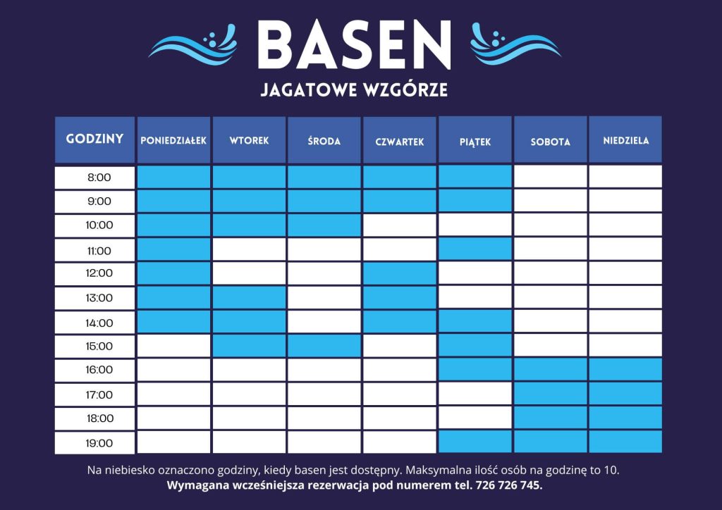 harmonogram basenu Jagatowe Wzgórze