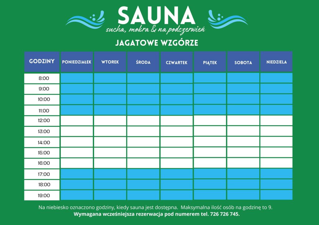 sauna grafik jagatowe wzgorze